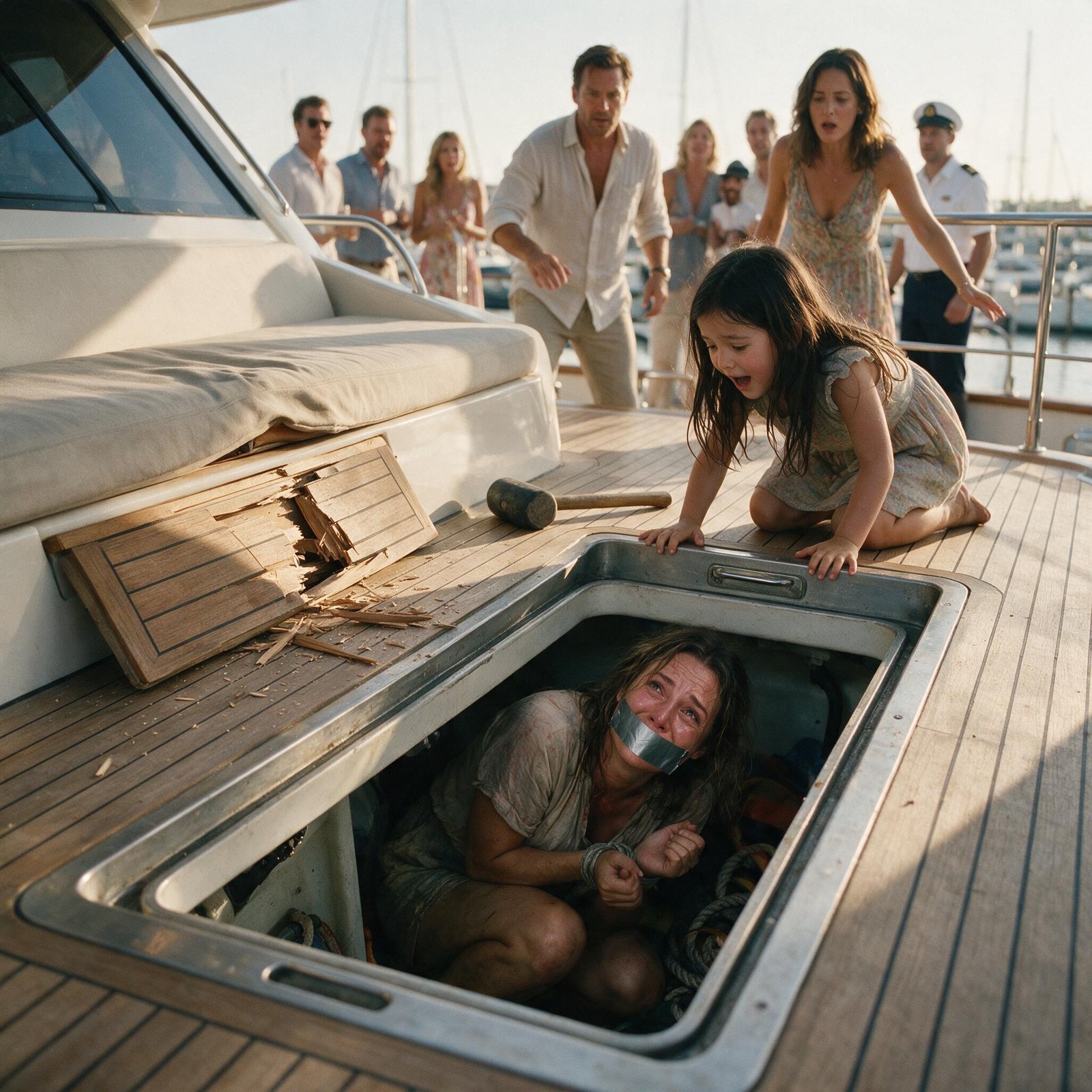 The Girl Who Destroyed Her Stepfather's Yacht — Part 1: The Knocks Beneath the Bench